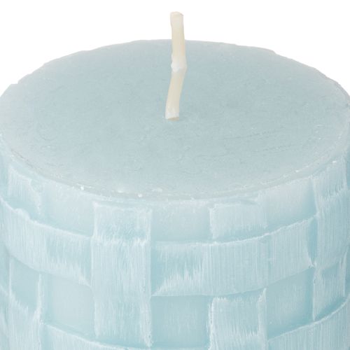 Artikel Stumpenkerzen Rustic 80/65 Hellblau Kerzendeko Kerze 2St