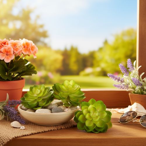 Künstliche Sukkulenten grün 10 cm, 4 Stück, Dekoration für Schale oder Vase | Floristik24.at