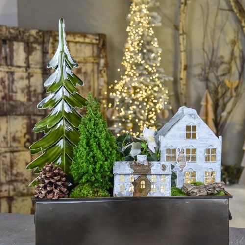 Floristik24 Tannenbaum Holz Deko Glanz Grün 22,5x5x50cm
