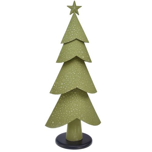 Floristik24 Tannenbaum Metall Holz Silber Grün Sterne Vintage H75cm