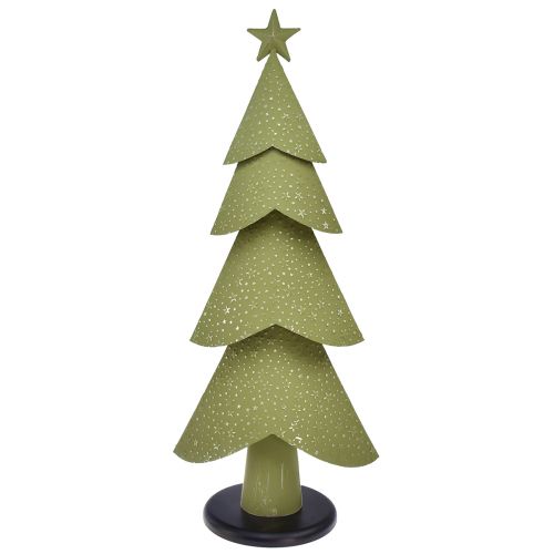 Floristik24 Tannenbaum Metall Holz Silber Grün Sterne Vintage H75cm