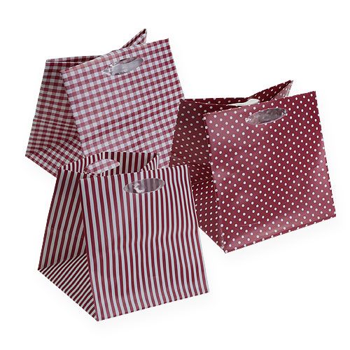 Floristik24 Tasche Plastik Bordeaux sort. 12cm x 12cm 12St