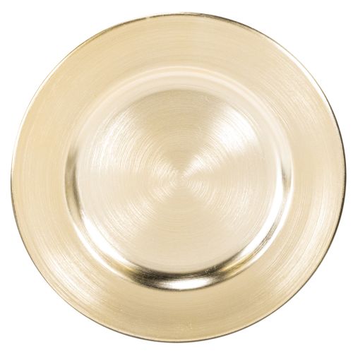 Kleiner runder Dekoteller aus Metall 17 cm gold glänzend im 6er-Set