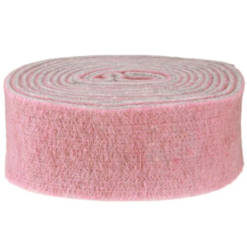 Artikel Topfband Dekoband Wollfilz Wolle Altrosa Grau 7,5cm 5m
