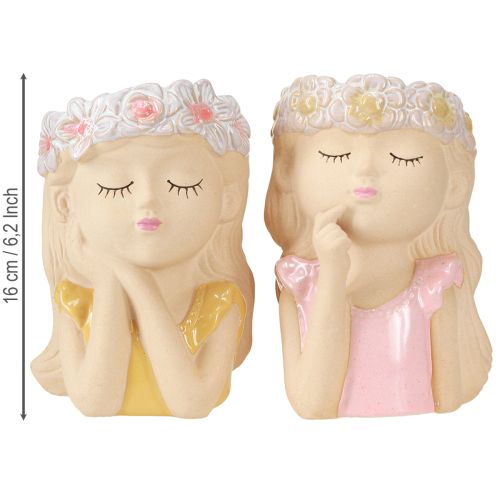 Artikel Deko Vase Keramik Übertopf Mädchen Ø7,5cm H16cm 2St