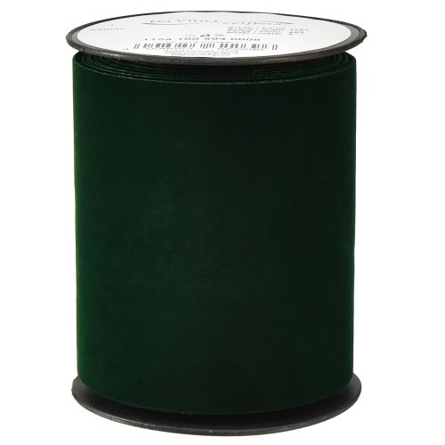 Floristik24 Veloursband Grün Breites Band Dunkelgrün Velours 100mm 8m