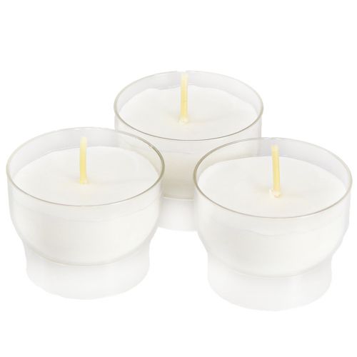 Floristik24 Votivkerzen Opferlichter in Weiß mit Schale Ø4,3cm 25 St