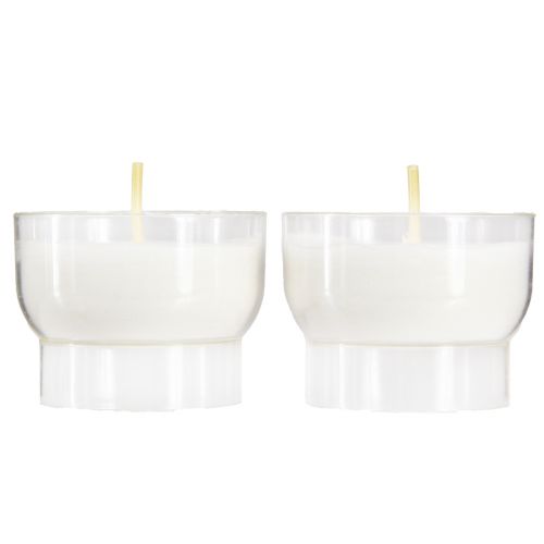 Floristik24 Votivkerzen Opferlichter in Weiß mit Schale Ø4,3cm 25 St