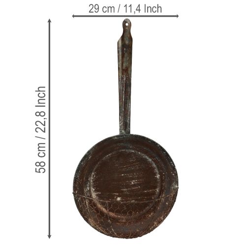 Metall Wanddeko Deko-Pfanne Ø29cm Braun Rostoptik für Innen und Außen | Floristik24.at