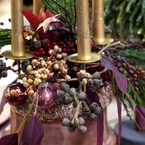 Weihnachtskugeln Glas Mini Berry Beige Rosa Ø3cm 22 St | Floristik24.at