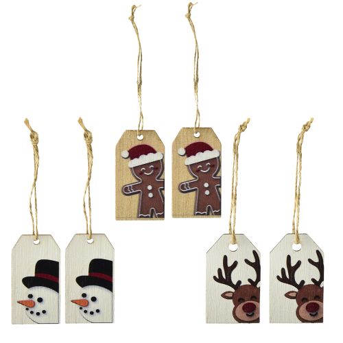 Artikel Weihnachtsanhänger Geschenkanhänger Weihnachten 6cm 6St