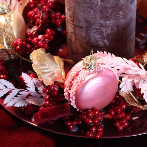 Weihnachtsbaumschmuck Macaron-Anhänger 6 cm Glas Pastellfarben 6er-Set | Floristik24.at