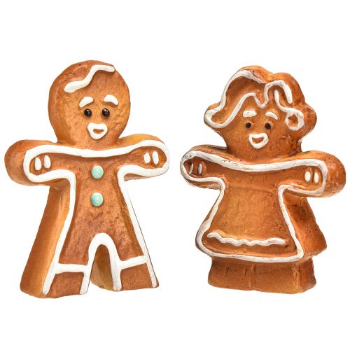 Artikel Weihnachtsdeko Keramik Lebkuchenfrau und Mann 7cm 6St