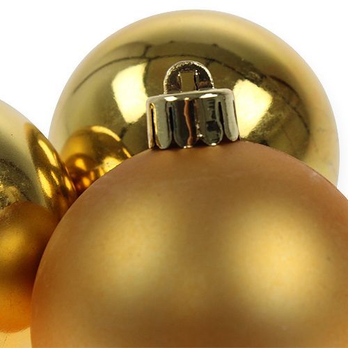 Artikel Weihnachtskugel Plastik Gold 6cm 12St