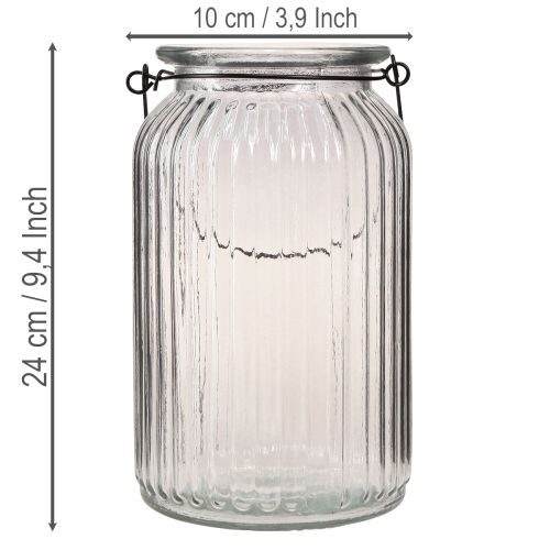 Laterne aus Glas H18cm mit