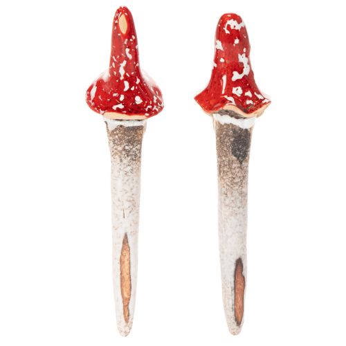Keramik-Zwerg Gartenstecker 17cm, Rot, 2er Set | Floristik24.at
