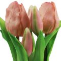 Floristik24 Künstliche Tulpen im Topf Tulpen Peach Kunstblumen 22cm