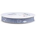 Geschenkband Fische Hellblau Band maritim 15mm 20m | Floristik24.at