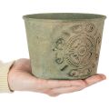Blumentopf-Set Metall Grün Ø22-13,5cm 3 Stück Vintage-Look | Floristik24.at