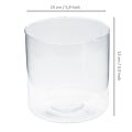 Floristik24 Glasvase Glaszylinder Blumenvase Glas Deko H15cm Ø15cm
