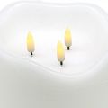 Floristik24 LED Kerze groß Wachs Weiß Für Batterie Timer Ø14,5cm H15cm