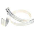 Floristik24 Kräuselband Geschenkband Schleifenband Weiß mit Silberstreifen 10mm 250m