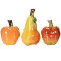 Floristik24 Künstliches Obst Set aus Keramik Apfel und Birne 12 cm Herbstdeko 3-teilig