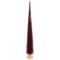 Floristik24 Deko-Tannenbaum schlank 60cm rot mit Holzsockel