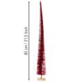 Deko-Tannenbaum schlank 80 cm modern rot auf Holzfuß | Floristik24.at