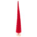Floristik24 Deko Tannenbaum schmal Rot 40cm 3er Set mit Holzsockel