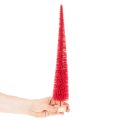 Deko Tannenbaum schmal Rot 40cm 3er Set mit Holzsockel | Floristik24.at