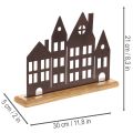 Häuserreihe Metall auf Holzsockel 30cm kupferfarben | Floristik24.at