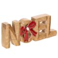 Floristik24 Schriftzug Noel Holzdeko 18cm mit roter Schleife
