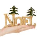 Holzaufsteller Noel mit zwei Tannen 18 cm grün lackiert | Floristik24.at