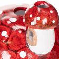 Deko-Pilzhaus aus Keramik, handbemalt, 21 cm hoch, Rot-Weiß, für Teelicht, Innenbereich | Floristik24.at