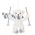Anhänger Eisbär auf Skiern mit Schal 10 cm, 2er-Set, Kunststoff, Weiß | Floristik24.at