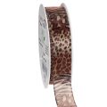 Floristik24 Dekoband aus Polyester mit Animal-Print 25 mm x 20 m für Geschenk- und Wohnraumdekoration