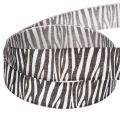 Geschenkband Zebramuster Polyester 25mm x 20m Schwarz-Weiß | Floristik24.at
