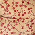 Dekoband Stoff Zweige mit roten Glitterbeeren 40mm 15m Beige | Floristik24.at