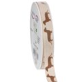 Floristik24 Geschenkband Dackelmotiv Creme Braun 15mm x 18m Aus Polyester für Innenbereich
