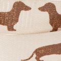 Geschenkband Dackelmotiv Creme
