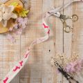 Dekoband mit Dackelmotiv aus Polyester 15mm Weiß Rosa 18m | Floristik24.at