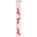Dekoband mit Dackelmotiv aus Polyester 15mm Weiß Rosa 18m | Floristik24.at