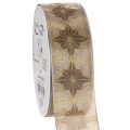 Floristik24 Dekoband mit Sternen 40mm 20m Gold-Braun