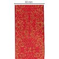 Geschenkband aus Polyester mit Drahtkanten 40 mm 15 m Dunkelrot mit goldenen Mustern | Floristik24.at