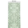 Geschenkband aus Polyester mit Drahtkante 40mm 15m Salbeigrün/dunkelgrünes Muster | Floristik24.at