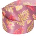 Dekoband aus Polyester mit Herbstlaub-Motiv 40 mm x 15 m Lila | Floristik24.at