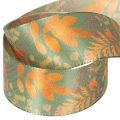 Dekoband Kunstseide Herbstfarben Blattmotiv 40mm x 15m | Floristik24.at