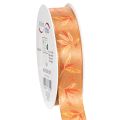 Floristik24 Geschenkband aus Kunstseide mit Blättermotiv 25mm 18m in Herbstfarben