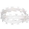 Dekoband aus Polyester Weiß mit Herzmotiv 20mm x 15m für kreative Dekoration und Geschenkverpackungen | Floristik24.at